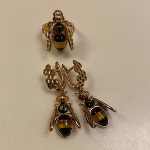 Amber earrings and ring set